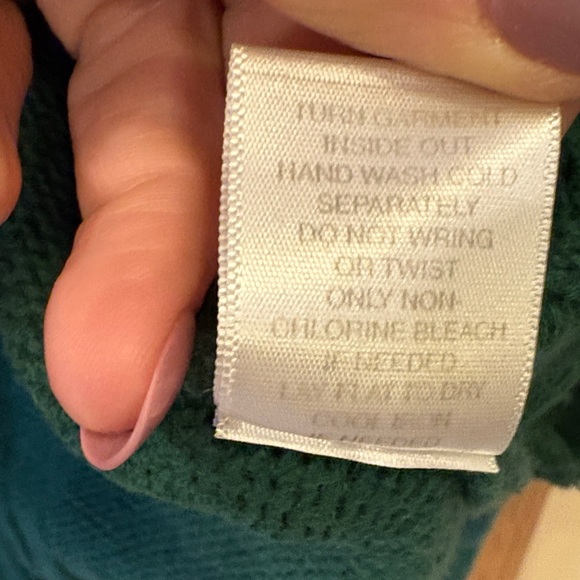 Christopher & Banks Emerald Green V-Neck Cable Knit Hoodie Sweater - Picture 11 of 11